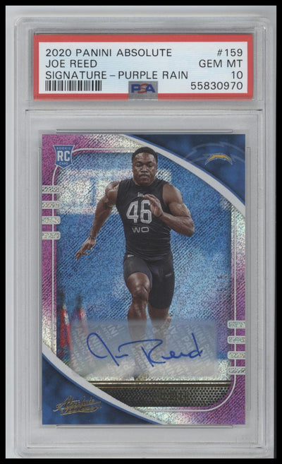 2020 Panini Absolute Signature-Purple Rain Joe Reed 10 PSA #159