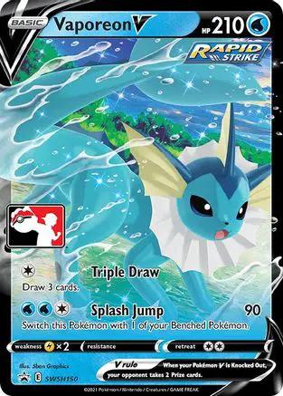 Vaporeon V SWSH150 - Prize Pack Series Cards Holofoil