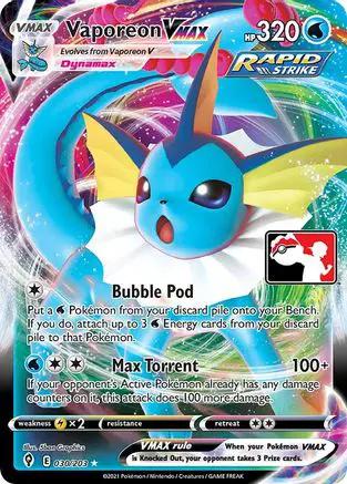Vaporeon VMAX 030 - Prize Pack Series Cards Holofoil