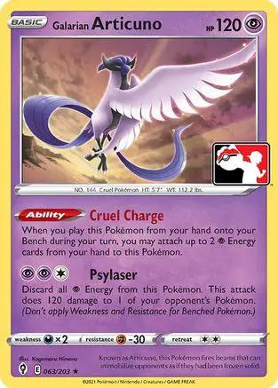 Galarian Articuno 063/203 - Prize Pack Series Cards
