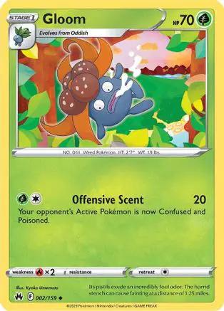 Gloom 002/159 - Crown Zenith Reverse Holofoil