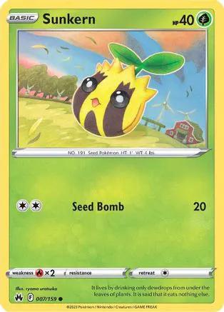 Sunkern 007/159 - Crown Zenith Reverse Holofoil