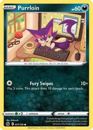 Purrloin 077/159 - Crown Zenith Reverse Holofoil