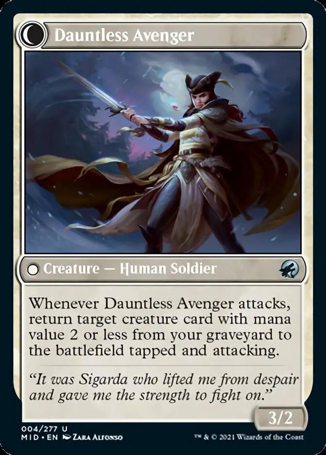 Bereaved Survivor // Dauntless Avenger (MID-004) - Innistrad: Midnight Hunt: (Double Faced Transform) Foil