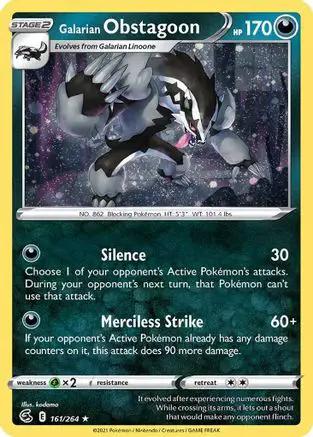 Galarian Obstagoon (Cosmos Holo) 161/264 - Miscellaneous Cards & Products Holofoil