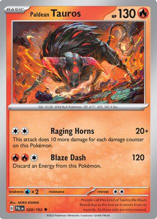 Paldean Tauros 028/193 - SV02 Paldea Evolved