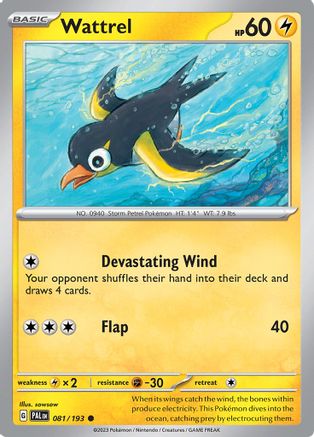 Wattrel 081/193 - SV02 Paldea Evolved Reverse Holofoil