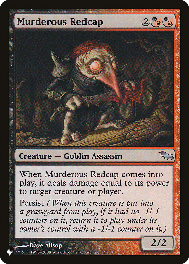 Murderous Redcap (LIST-SHM-192) - The List