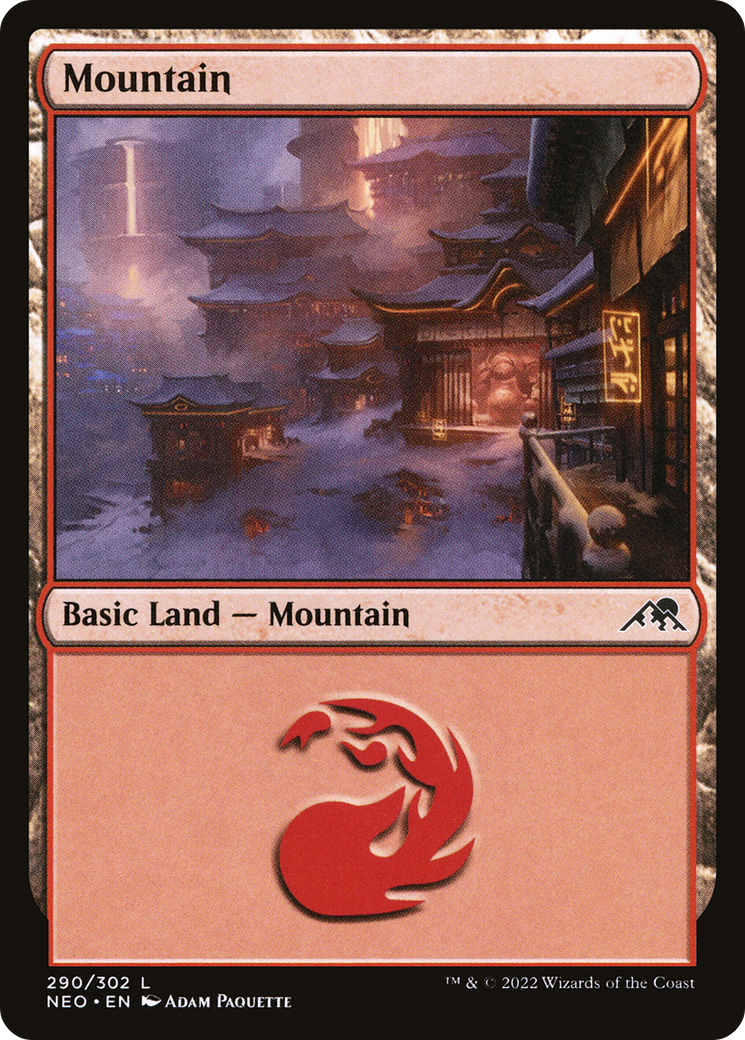 Mountain (NEO-290) - Kamigawa: Neon Dynasty Foil