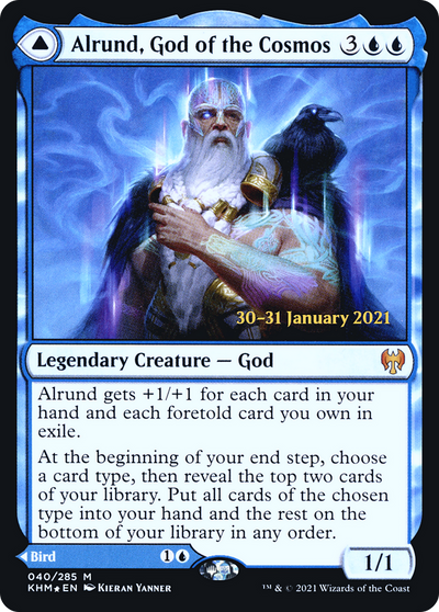 Alrund, God of the Cosmos // Hakka, Whispering Raven (PRE-40S) - Kaldheim Promos Foil