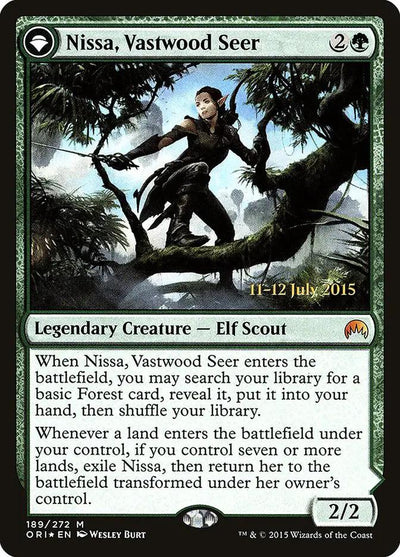 Nissa, Vastwood Seer // Nissa, Sage Animist (PRE-189S) - Magic Origins Promos: (originpwdfc) Foil