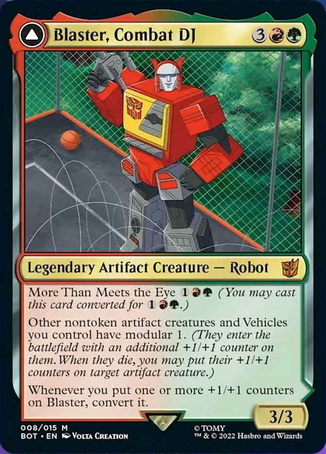 Blaster, Combat DJ // Blaster, Morale Booster (BOT-008) - Transformers: (convertdfc)