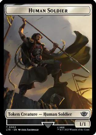 Human Soldier (0002) // Food (0011) Double-Sided Token (LTR-2 // 11) - The Lord of the Rings: Tales of Middle-earth Foil