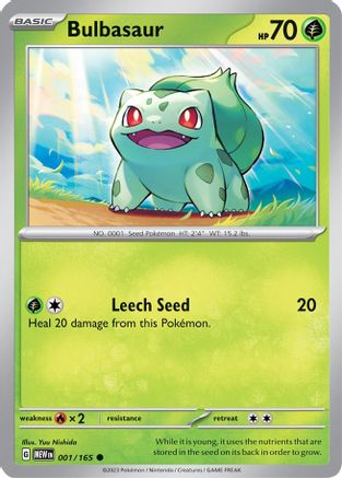 Bulbasaur 001/165 - SV Scarlet & Violet 151 Reverse Holofoil