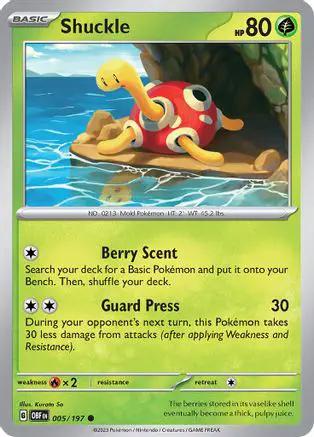 Shuckle 005/197 - SV03 Obsidian Flames Reverse Holofoil