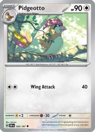 Pidgeotto 163/197 - SV03 Obsidian Flames Reverse Holofoil
