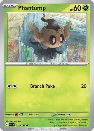 Phantump 011/197 - SV03 Obsidian Flames Reverse Holofoil