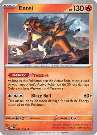 Entei 030/197 - SV03 Obsidian Flames Reverse Holofoil