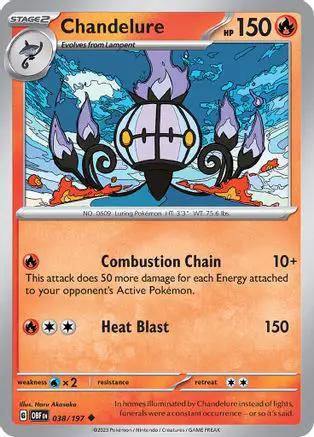 Chandelure 038/197 - SV03 Obsidian Flames Reverse Holofoil