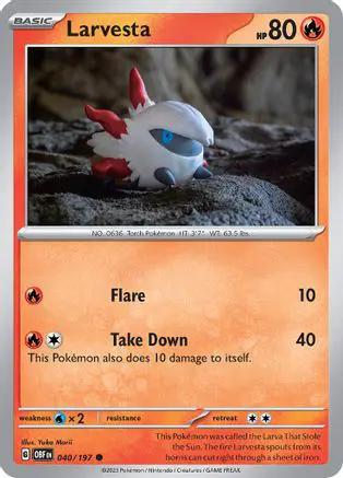 Larvesta 040/197 - SV03 Obsidian Flames Reverse Holofoil