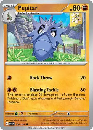 Pupitar 106/197 - SV03 Obsidian Flames Reverse Holofoil