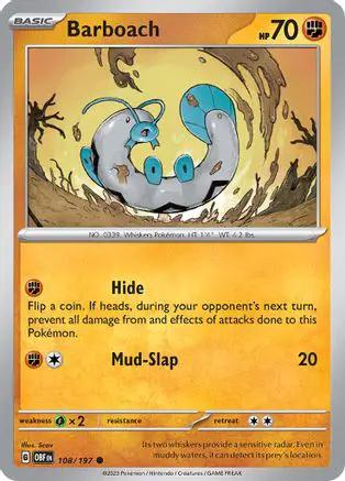 Barboach 108/197 - SV03 Obsidian Flames Reverse Holofoil