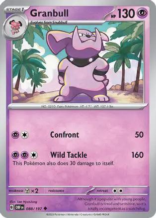 Granbull 088/197 - SV03 Obsidian Flames Reverse Holofoil