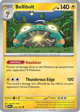 Bellibolt 078/197 - SV03 Obsidian Flames Reverse Holofoil