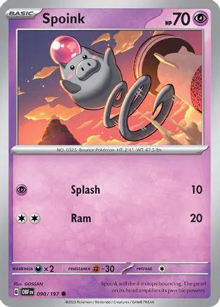 Spoink 090/197 - SV03 Obsidian Flames Reverse Holofoil