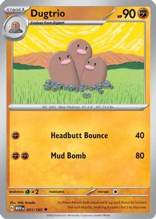 Dugtrio 051/165 - SV Scarlet & Violet 151 Reverse Holofoil