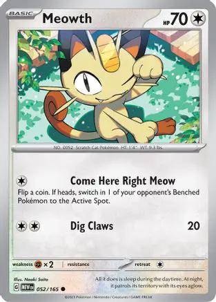 Meowth 052/165 - SV Scarlet & Violet 151 Reverse Holofoil