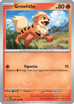 Growlithe 058/165 - SV Scarlet & Violet 151 Reverse Holofoil