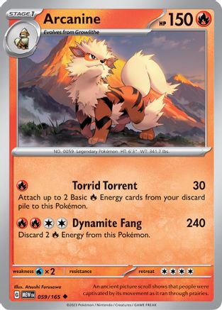Arcanine 059/165 - SV Scarlet & Violet 151 Reverse Holofoil