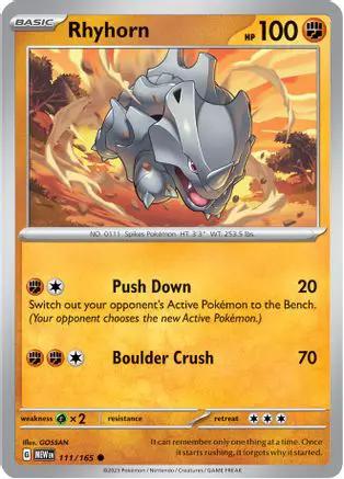 Rhyhorn 111/165 - SV Scarlet & Violet 151 Reverse Holofoil