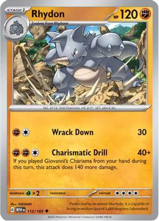 Rhydon 112/165 - SV Scarlet & Violet 151 Reverse Holofoil