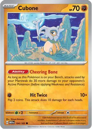 Cubone 104/165 - SV Scarlet & Violet 151 Reverse Holofoil