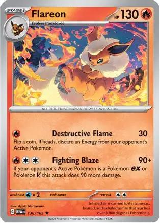 Flareon 136/165 - SV Scarlet & Violet 151 Reverse Holofoil