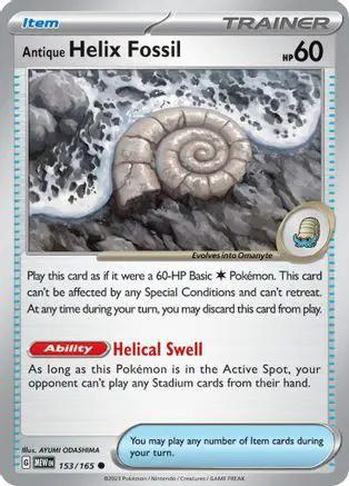 Antique Helix Fossil 153/165 - SV Scarlet & Violet 151 Reverse Holofoil