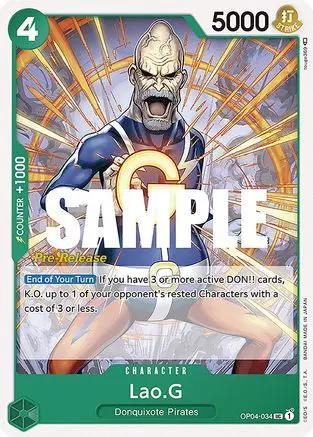 Lao.G (OP04-034) - Kingdoms of Intrigue Pre-Release Cards