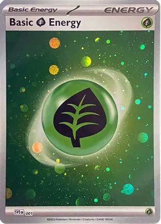 Basic Grass Energy (Cosmos Holo) 001 - SV01 Scarlet & Violet Base Set Holofoil