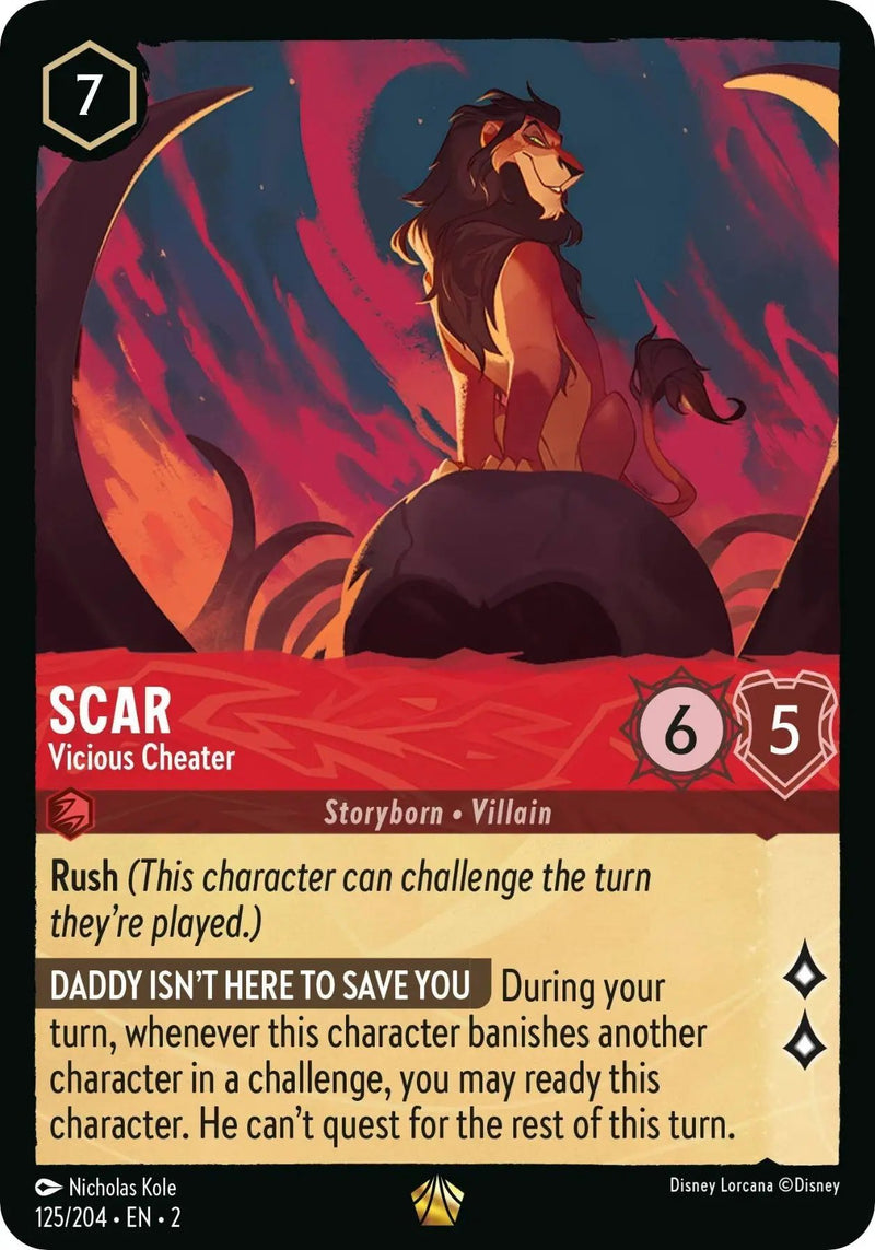 Scar - Vicious Cheater (125/204) - Rise of the Floodborn Cold Foil