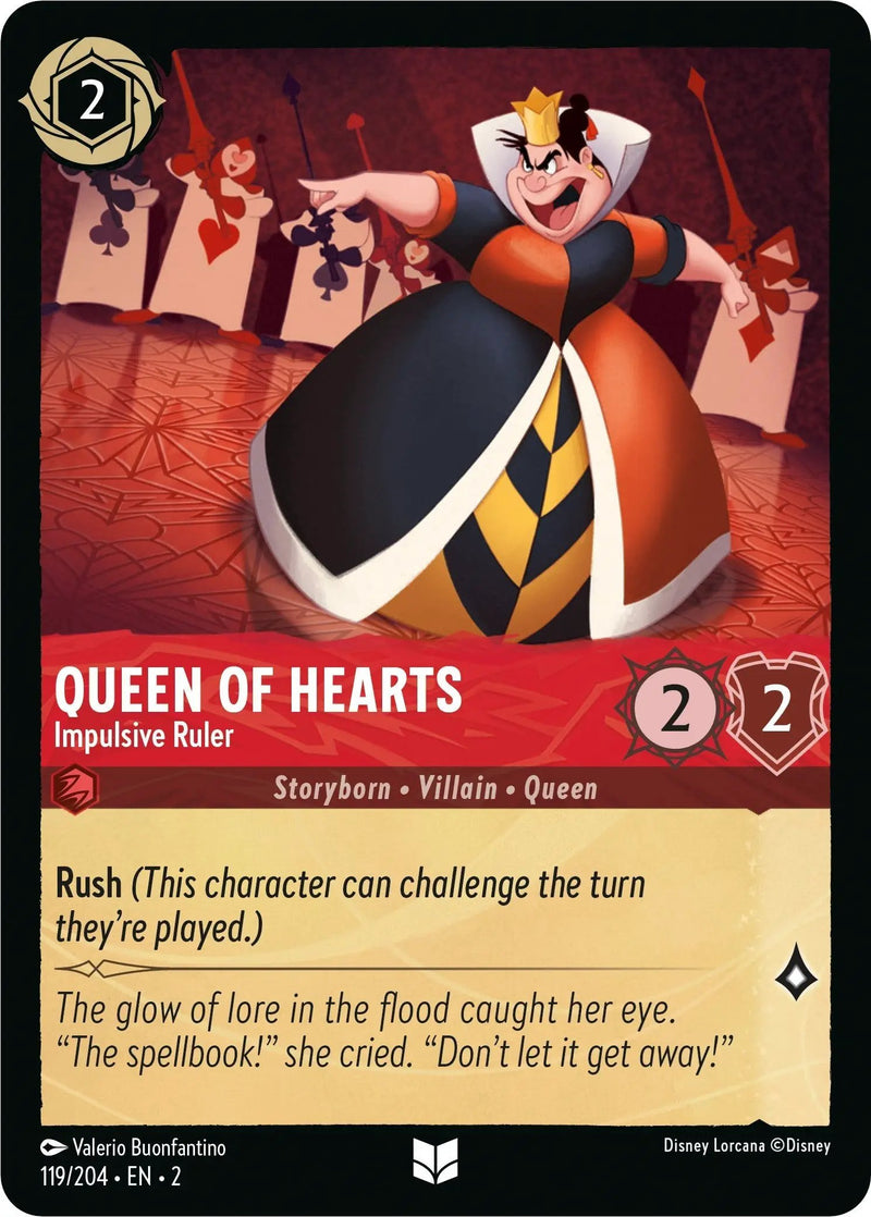 Queen of Hearts - Impulsive Ruler (119/204) - Rise of the Floodborn Cold Foil