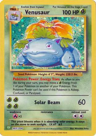 Venusaur 003/034 - Trading Card Game Classic Holofoil