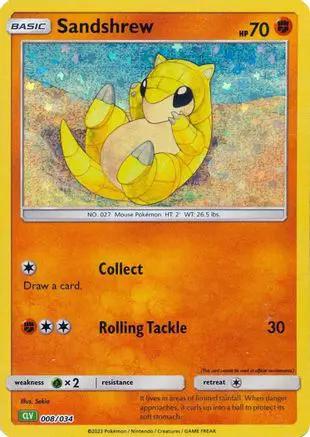 Sandshrew 008/034 - Trading Card Game Classic Holofoil