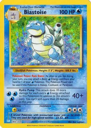 Blastoise 003/034 - Trading Card Game Classic Holofoil