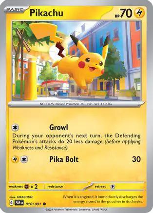 Pikachu 018/091 - SV Paldean Fates Reverse Holofoil