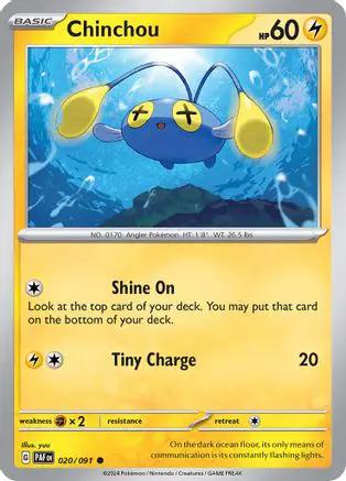 Chinchou 020/091 - SV Paldean Fates Reverse Holofoil