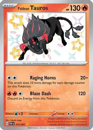 Paldean Tauros 111/091 - SV Paldean Fates Holofoil