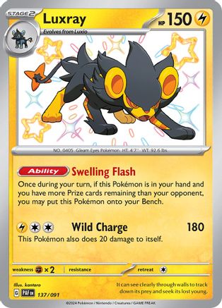 Luxray 137/091 - SV Paldean Fates Holofoil