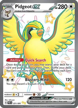 Pidgeot ex 221/091 - SV Paldean Fates Holofoil